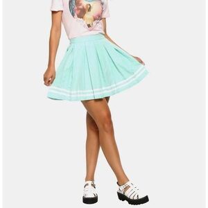 Hot Topic NWT Mint Pleated Cheer Leader Skirt Aqua Blue Size Small New W/Tags